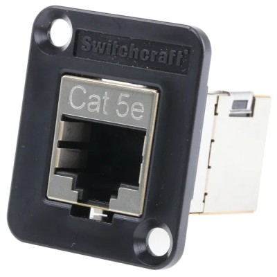 Switchcraft EH Series RJ45 Shielded Adapter Cat5e RJ45 Coupler Straight Wiring 26mm x 31mm x 30mm EHRJ45P5ES