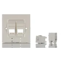 Molex CES PowerCat Euromod II Series RJ45 Wall Plate Polycarbonate Housing Flame-Resistant 