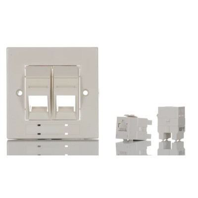 Molex CES PowerCat Euromod II Series RJ45 Wall Plate Polycarbonate Housing Flame-Resistant 