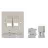 Molex CES PowerCat Euromod II Series RJ45 Wall Plate Polycarbonate Housing Flame-Resistant