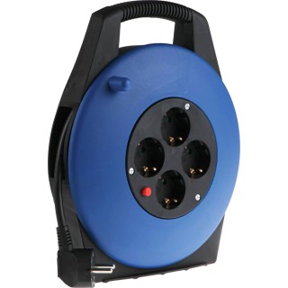 RS PRO 10 m 4 Socket Type F German Schuko Cable Reel 230V AC 10A 768-4444
