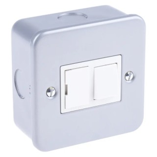 RS PRO 13A 1 Gang Fused Spur 250V AC Mild Steel Surface Mount BS5733 BS PRO