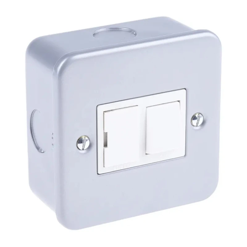 RS PRO 13A 1 Gang Fused Spur 250V AC Mild Steel Surface Mount BS5733 BS PRO