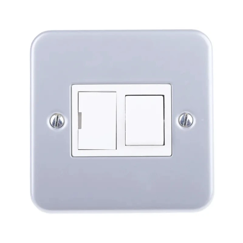 RS PRO 13A 1 Gang Fused Spur 250V AC Mild Steel Surface Mount BS5733 BS PRO