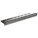 Molex CES PowerCat Series 24 Port IDC RJ Patch Panel STP 1U Overlay Grey Powdercoat Black PID-00217