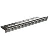 Molex CES PowerCat Series 24 Port IDC RJ Patch Panel STP 1U Overlay Grey Powdercoat Black PID-00217