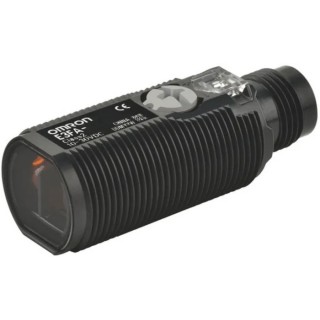 Omron Diffuse Photoelectric Sensor Barrel Sensor 100 mm Detection Range PNP Output IP69K, IP67 Protection E3FA-DP21