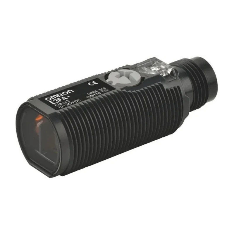 Omron Diffuse Photoelectric Sensor Barrel Sensor 100 mm Detection Range PNP Output IP69K, IP67 Protection E3FA-DP21