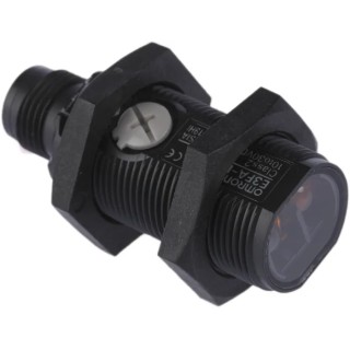Omron Diffuse Photoelectric Sensor, Barrel Style, 1 m Detection Range, PNP Output, IP67 IP69K Protection, E3FA-DP23