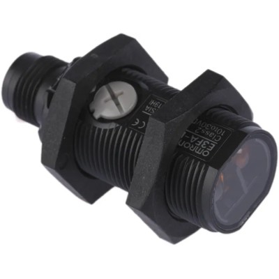 Omron Diffuse Photoelectric Sensor, Barrel Style, 1 m Detection Range, PNP Output, IP67 IP69K Protection, E3FA-DP23