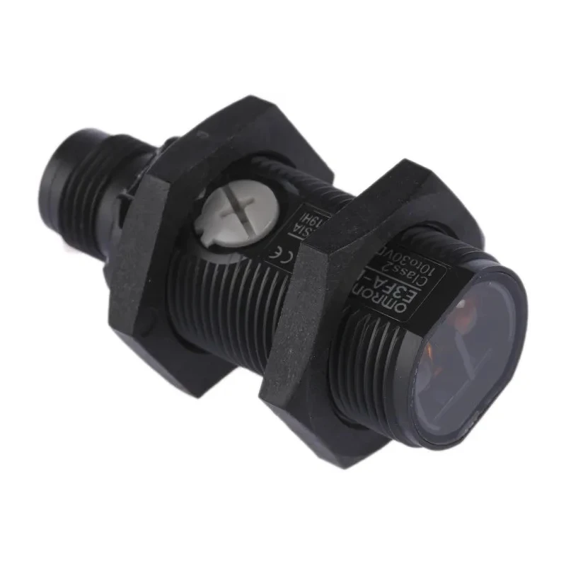 Omron Diffuse Photoelectric Sensor, Barrel Style, 1 m Detection Range, PNP Output, IP67 IP69K Protection, E3FA-DP23