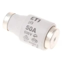 ETI 50A 500V AC D3 Bottle Fuse, Ceramic Body, E33 Thread Size 2313402