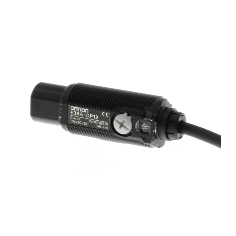 Omron Diffuse Photoelectric Sensor Barrel Style 100 mm Detection Range PNP Output IP67, IP69K Protection E3RA-DP11 2M