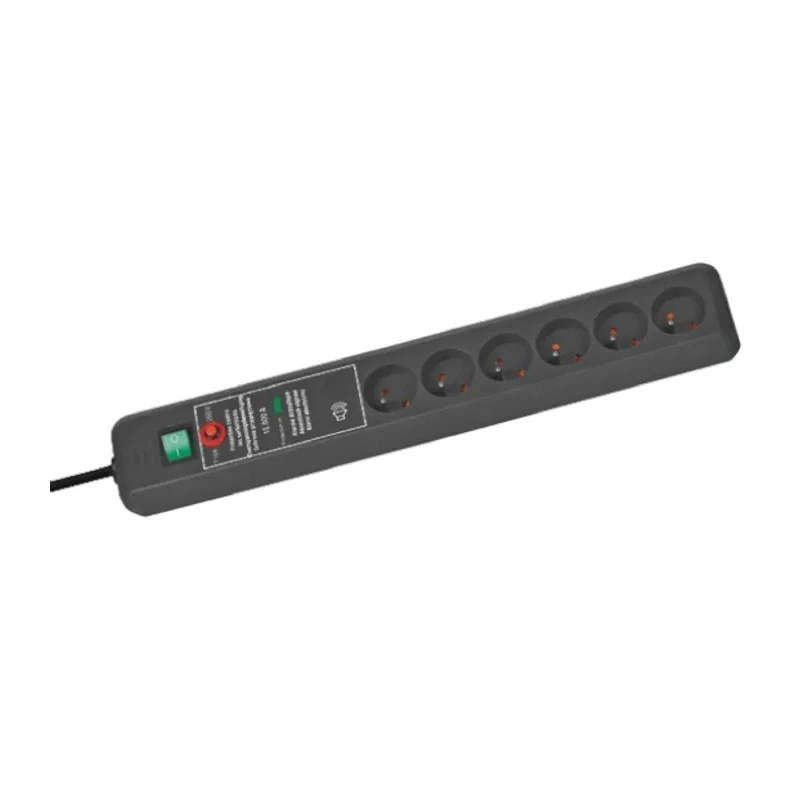brennenstuhl 3 m 6 Socket Type E French Extension Lead Kit with Surge Protection 230V IP20 1159541376