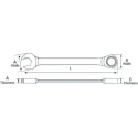 GearWrench Combination Ratchet Spanner Chrome Finish 9.8in Overall Length 19 mm Size 85519