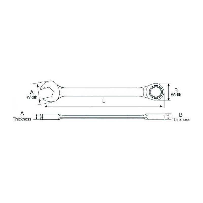 GearWrench Combination Ratchet Spanner Chrome Finish 9.8in Overall Length 19 mm Size 85519