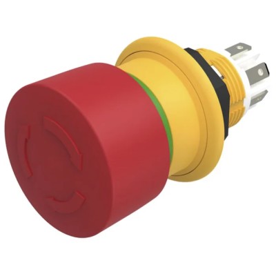 EAO 61 Compact Series Twist Release Emergency Stop Push Button Panel Mount 16mm Cutout 1 NC IP67 IP69K 61-6441.4047