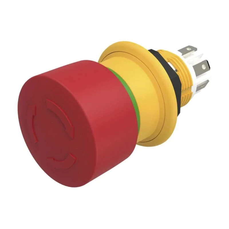 EAO Emergency Stop Push Button Panel Mount 16mm Cutout Twist Release 1 NO 2 NC IP69K IP67 61-6441.4087