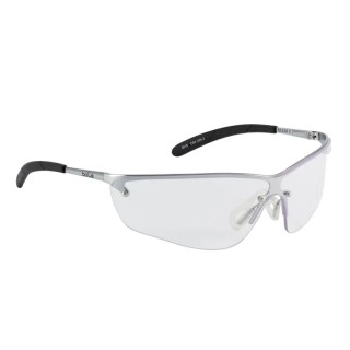 Bolle Safety SILIUM Safety Glasses Slip Resistant Clear Black Polycarbonate Lens Thermoplastic Elastomer Brass SILPSI