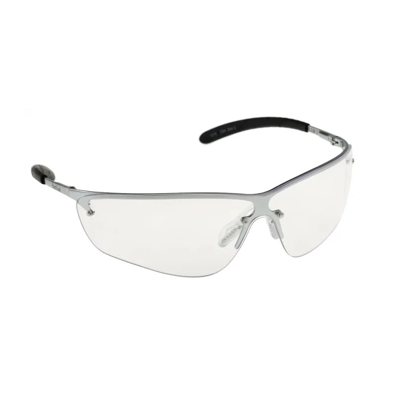 Bolle Safety SILIUM Safety Glasses Slip Resistant Clear Black Polycarbonate Lens Thermoplastic Elastomer Brass SILPSI