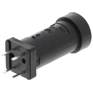 Littelfuse PCB Mount Fuse Holder for 5 x 20 mm Fuse Size, 6.3A, 250V AC, Thermoplastic Polyamide 66 Body, Model 83100000005