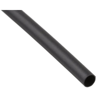 RS PRO Heat Shrink Tubing Black 3.2 mm Sleeve Diameter x 1.2 m Length 2:1 Shrink Ratio CGPT-3.2/1.6-0-STK