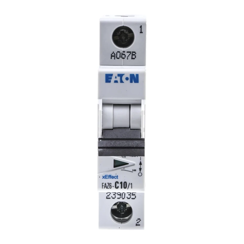 RS PRO xEffect Miniature Circuit Breaker 1-Pole 10A Type C 400V AC 6 kA Breaking Capacity -C10/1 FAZ6