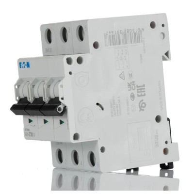 Eaton xEffect Miniature Circuit Breaker 3-Pole 10A Type C 400V AC 6 kA Breaking Capacity 239144 FAZ6-C10/3