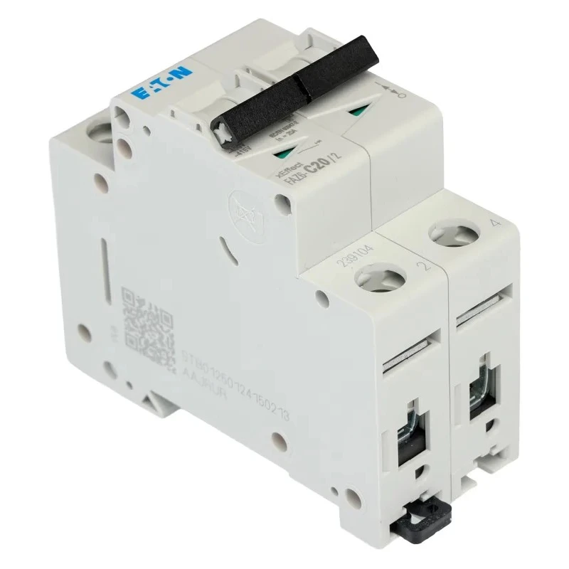 Moeller xEffect Miniature Circuit Breaker 2-Pole 20A Type C 400V AC 6 kA Breaking Capacity 239104 FAZ6-C20/2