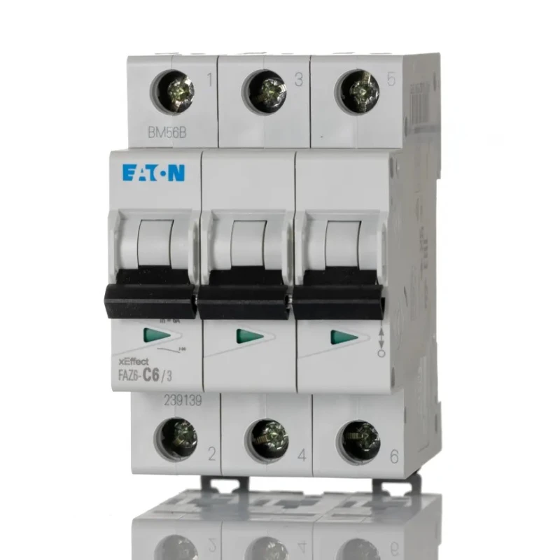 Moeller xEffect Miniature Circuit Breaker 3-Pole 6A Type C 400V AC 6 kA Breaking Capacity 239139 FAZ6-C6/3