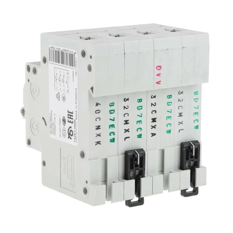 Eaton xEffect Miniature Circuit Breaker 4-Pole 32A Type C 400V AC 6kA Breaking Capacity FAZ6