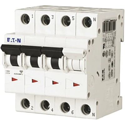 Eaton xEffect Miniature Circuit Breaker 3-Pole 63A Type C 400V AC 6kA Breaking Capacity FAZ6