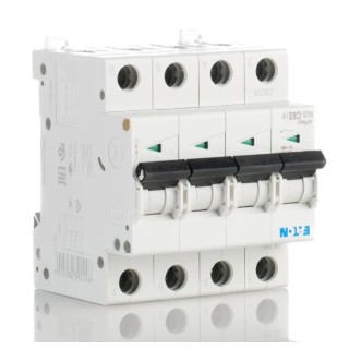 Eaton xEffect Miniature Circuit Breaker 4-Pole 63A Type C 400V AC 6 kA Breaking Capacity 239224 FAZ6-C63/4