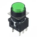 Idec LB Series Illuminated Momentary Push Button Switch, 16 mm Cutout, DPDT, IP65, 30 V dc 125 V ac LB1B-M1T6LG