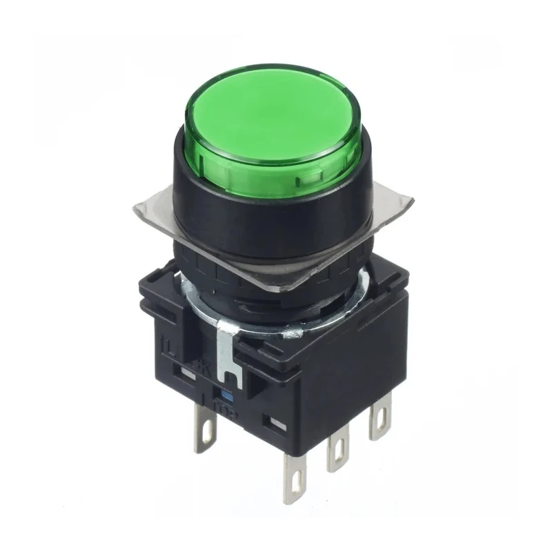 Idec LB Series Illuminated Momentary Push Button Switch, 16 mm Cutout, DPDT, IP65, 30 V dc 125 V ac LB1B-M1T6LG