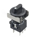 Idec Black Round Selector Switch LB6S-3T6, Flush Mount 16mm Panel Hole, 5A Contact Rating LB6S-3T6