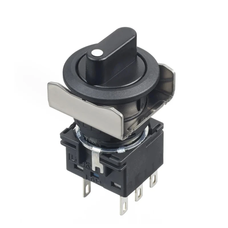 Idec Black Round Selector Switch LB6S-3T6, Flush Mount 16mm Panel Hole, 5A Contact Rating LB6S-3T6
