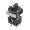Idec Black Round Selector Switch LB6S-3T6, Flush Mount 16mm Panel Hole, 5A Contact Rating LB6S-3T6