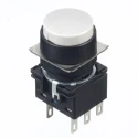 Idec LB Series Illuminated Push Button Switch Momentary 16 mm Cutout DPDT IP65 30 V dc 125 V ac LB1B-M1T6W