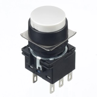 Idec LB Series Illuminated Push Button Switch Momentary 16 mm Cutout DPDT IP65 30 V dc 125 V ac LB1B-M1T6W