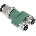 Phoenix Contact Straight Sensor Box Circular Connector Adapter 4A Current 60V Voltage SAC-3P-M12Y/2XM 8FS 1683471