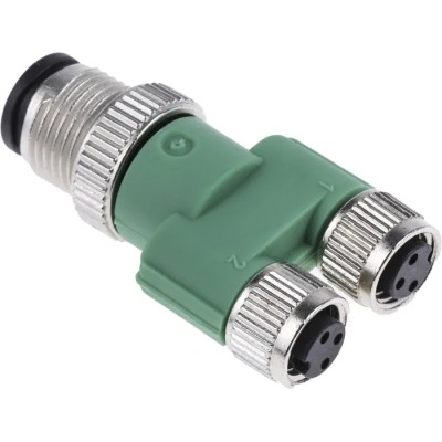 Phoenix Contact Straight Sensor Box Circular Connector Adapter 4A Current 60V Voltage SAC-3P-M12Y/2XM 8FS 1683471