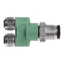 Phoenix Contact Straight Sensor Box Circular Connector Adapter 4A Current 60V Voltage SAC-3P-M12Y/2XM 8FS 1683471