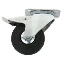 Tente Braked Swivel Castor, 75 kg Load Capacity, 100 mm Wheel Diameter, Rubber Wheel 3377PVJ100P62