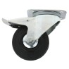 Tente Braked Swivel Castor, 75 kg Load Capacity, 100 mm Wheel Diameter, Rubber Wheel 3377PVJ100P62