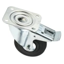 Tente Braked Swivel Castor, 75 kg Load Capacity, 100 mm Wheel Diameter, Rubber Wheel 3377PVJ100P62