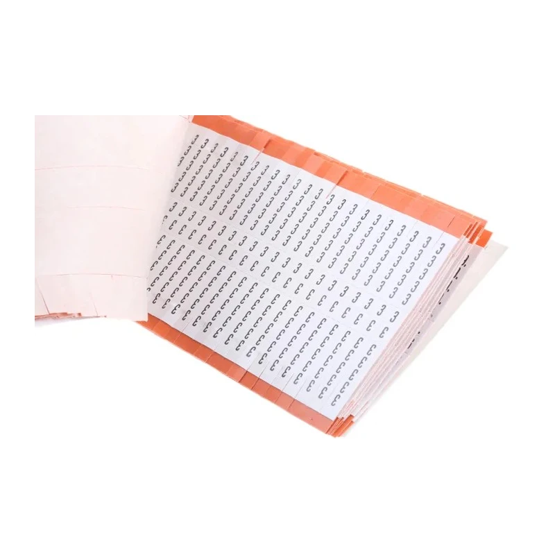 SES Sterling Cable Marker Book White Pre-printed 0-9 Adhesive TEV Vinyl Covered Cotton 32.5mm x 5mm 80N/cm 03050110000