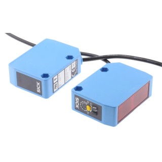 SICK Through Beam Photoelectric Sensor, Block Style, 50 m Detection Range, PNP Output, IP67, WSE250-2P1131