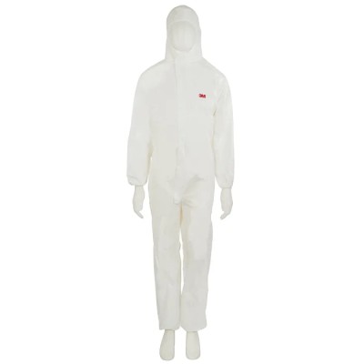 3M Disposable White Protective Coverall 4510 Series with Hood, Chest Size 100 to 108 cm, Length 1.81m 7000089663