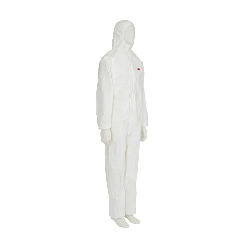 3M Disposable White Protective Coverall 4510 Series with Hood, Chest Size 100 to 108 cm, Length 1.81m 7000089663